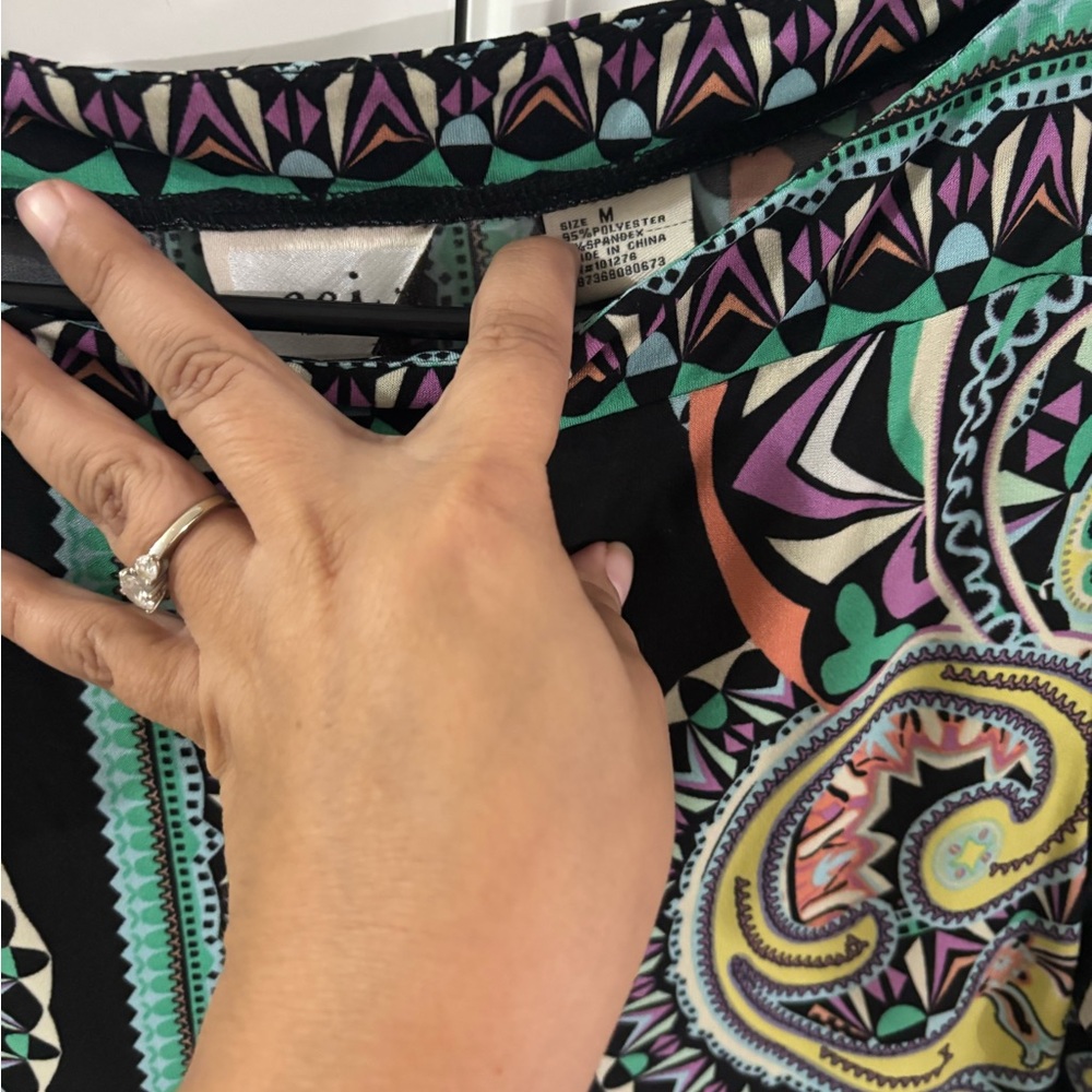Colorful Geometric Patterned Top